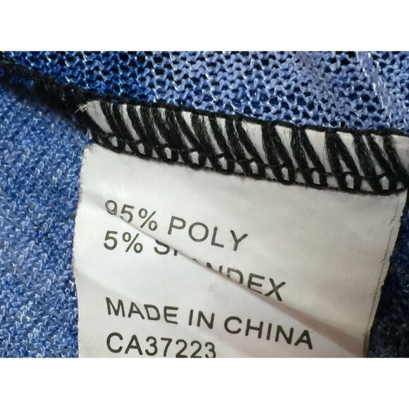 Creation Women Split Neck 3/4 Sleeve Printed Hi Low Tunic Top Blouse Medium Blue - Picture 4 of 8